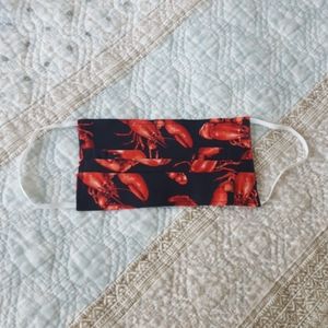 Lobster print face mask nwot